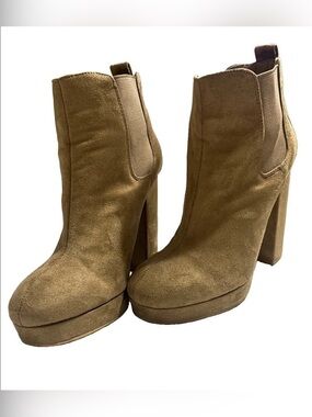 Formula Joven Suede Platform Boots Taupe Brown EU 38